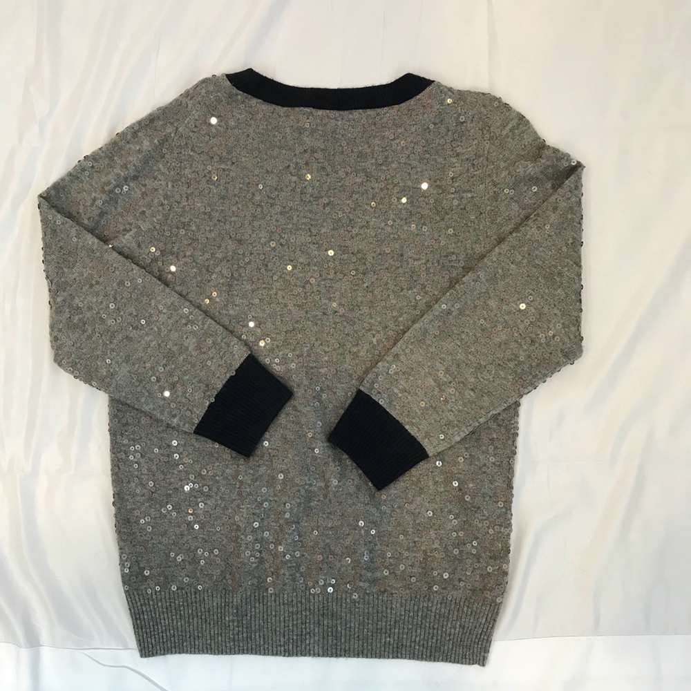 J. Crew gray sequined sweater size medium - Picture 2 of 4